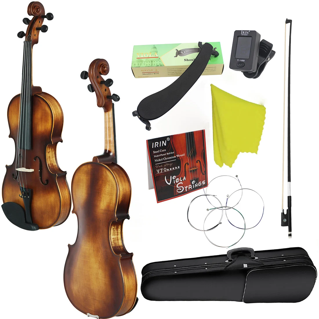 

Astonvilla VA-30 Viola 16 Inch Vintage Maple Panel Viola with Bow Case Shoulder Rest Tuner Cleaning Cloth Accessories