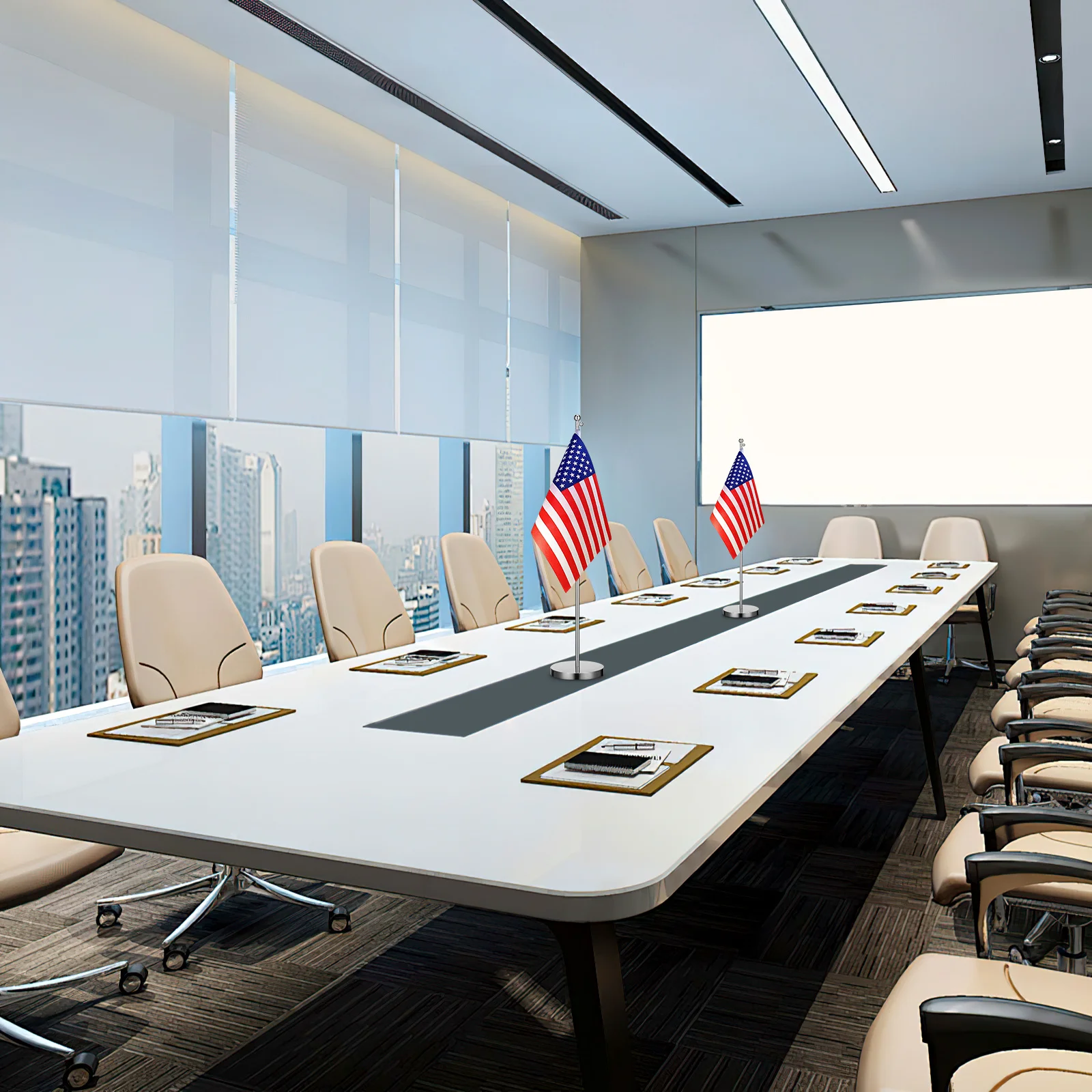 

Household Stainless Steel Flag Base 10.8 Inch Telescopic Flag Pole Sturdy Desktop Accessory Office Accessory Office Supply