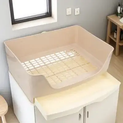 

Large Rabbit Toilet Box Trainer Potty Corner Tray Litter Drawer Style Non Slip Rabbit Litter Box Portable Pet Training Toilet