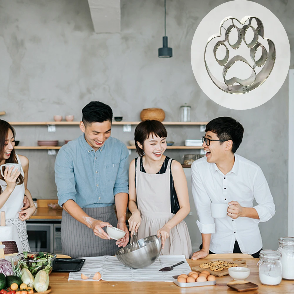 Stainless Steel DIY For Baking Cute Dog Paw Cake Fondant Easy To Clean Cookie Cutter Lightweight