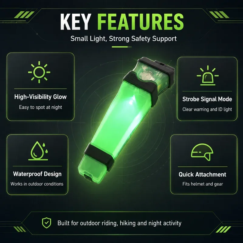 Outdoor Third-generation Ladybug Light Stroboscopic Identification Light Signal Waterproof Helmet Light