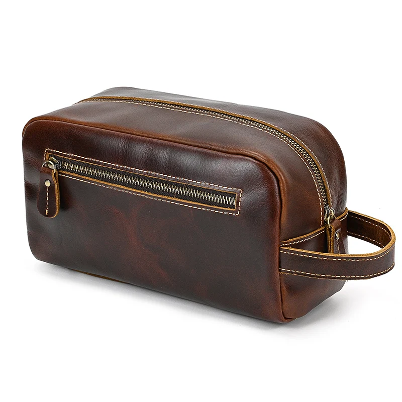 

Leather Toiletry Bag Men Genuine Leather Storage Bag Cowhide Men Women Travel Small Bags Make Up Bag Wash Bag Luxury Designer