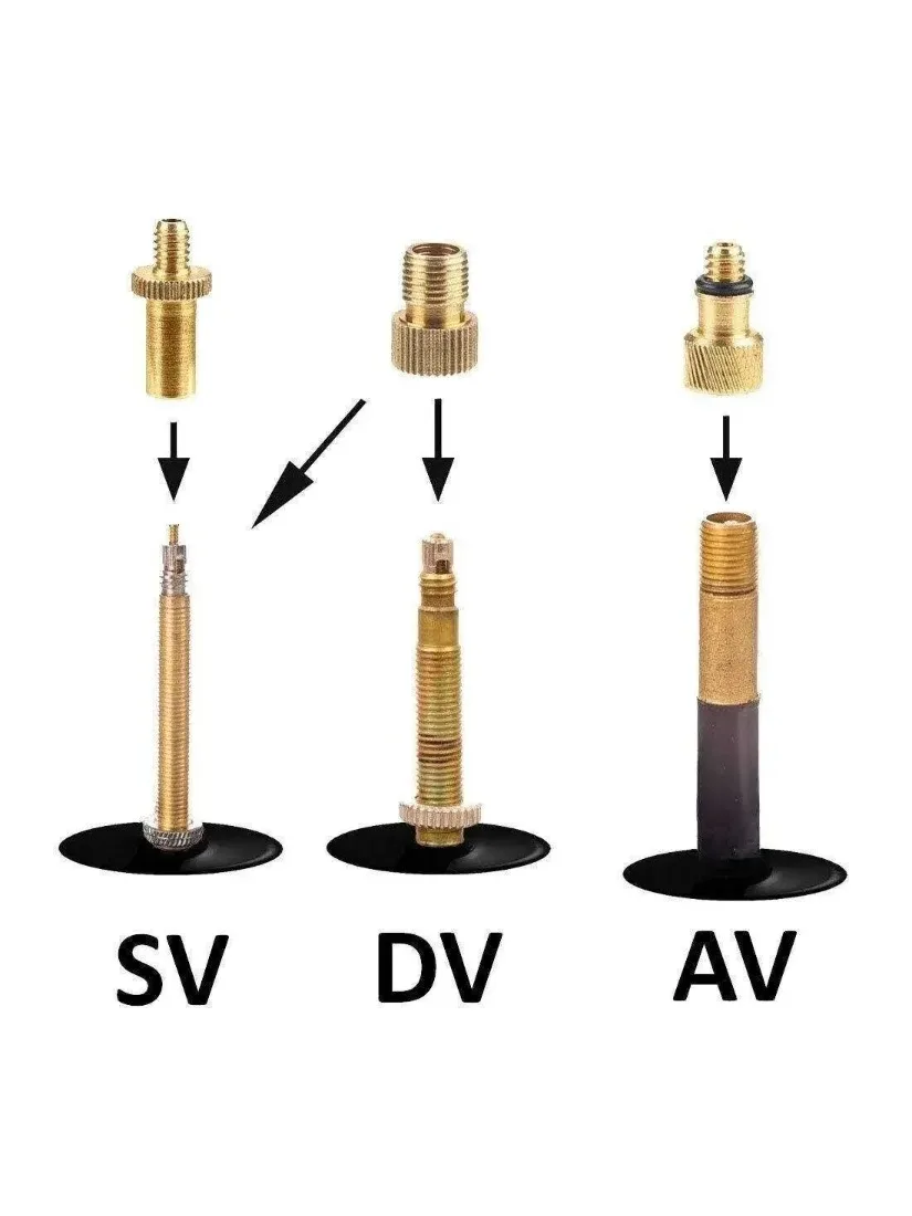 AliExpress NONE Universal Bicycle Valve Adapter Set Converts French (SV) Sclaverand Dunlop (DV) to Schrader (AV) for Bike Car Inflation