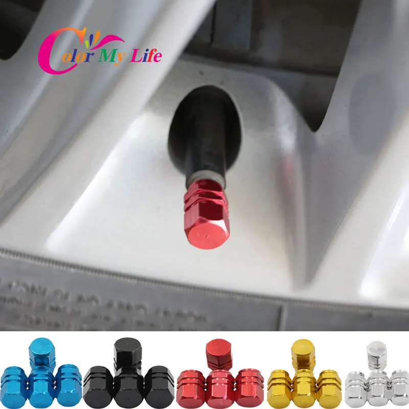 4Pcs/Set Aluminum Alloy Car Tire Air Valves Cap Tyres Wheel Dust Stems Caps Bolt In Type Valve for Auto Car Truck Motorcycle