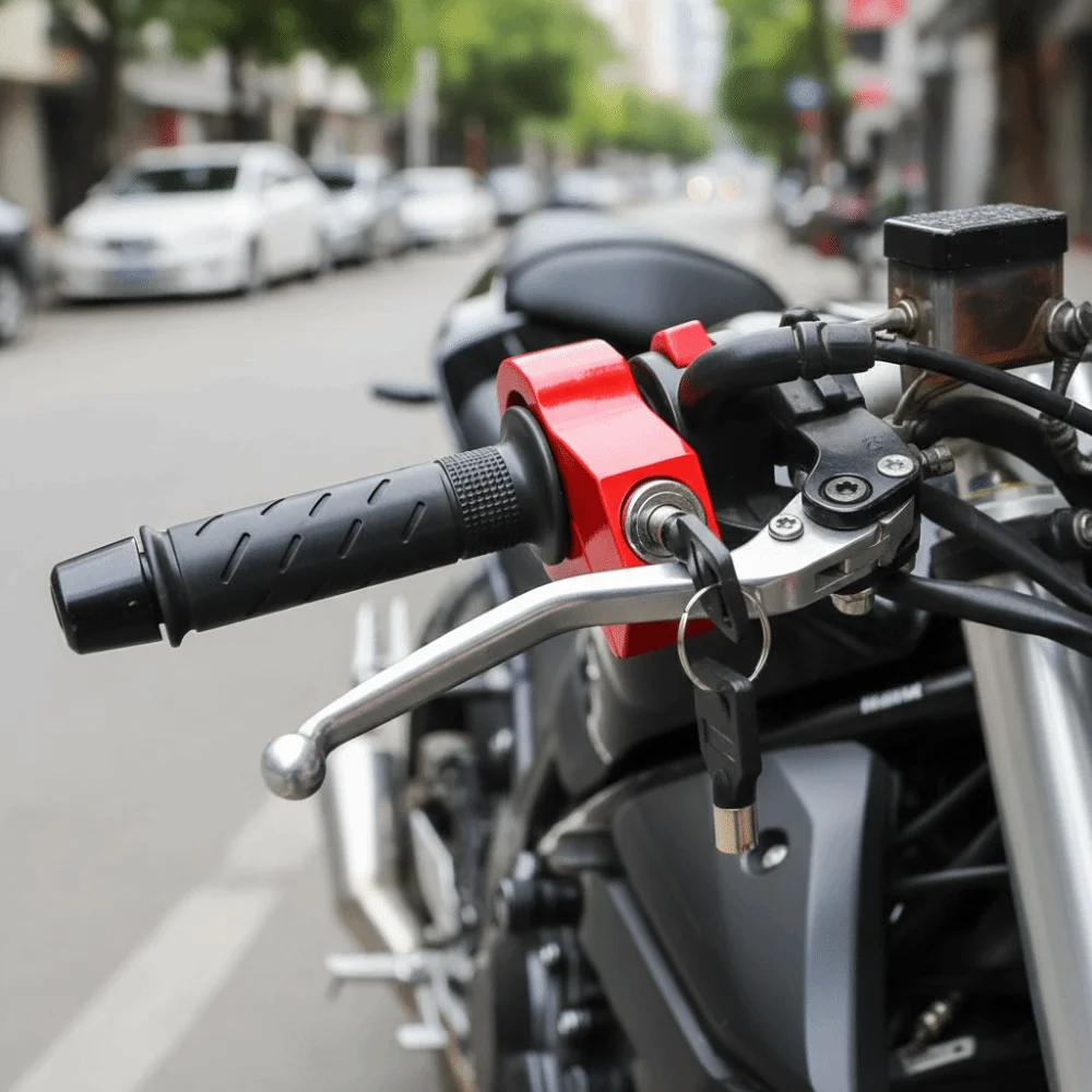 

Прочный противоугонный замок на руль, портативный надежный замок для скутера, эргономичный дизайн, замок из алюминиевого сплава для мотоциклов и кроссовых мотоциклов