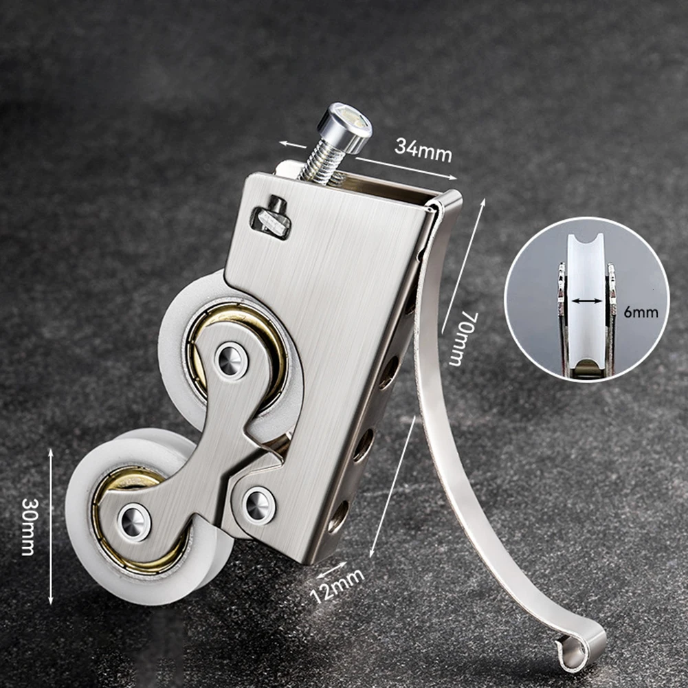 

Дизайн с двойным колесом, шкивы для раздвижных дверей, бесшумные дверные ролики, прочные детали дверей гардероба для систем раздвижных дверей