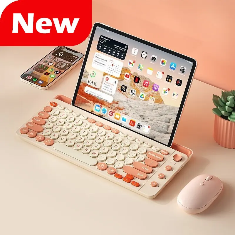 

New Wireless Keyboard 2.4G Bluetooth 5.0 Keyboard with Stand Human Laptop Keyboard Desktop for Ipad Computer Accessories