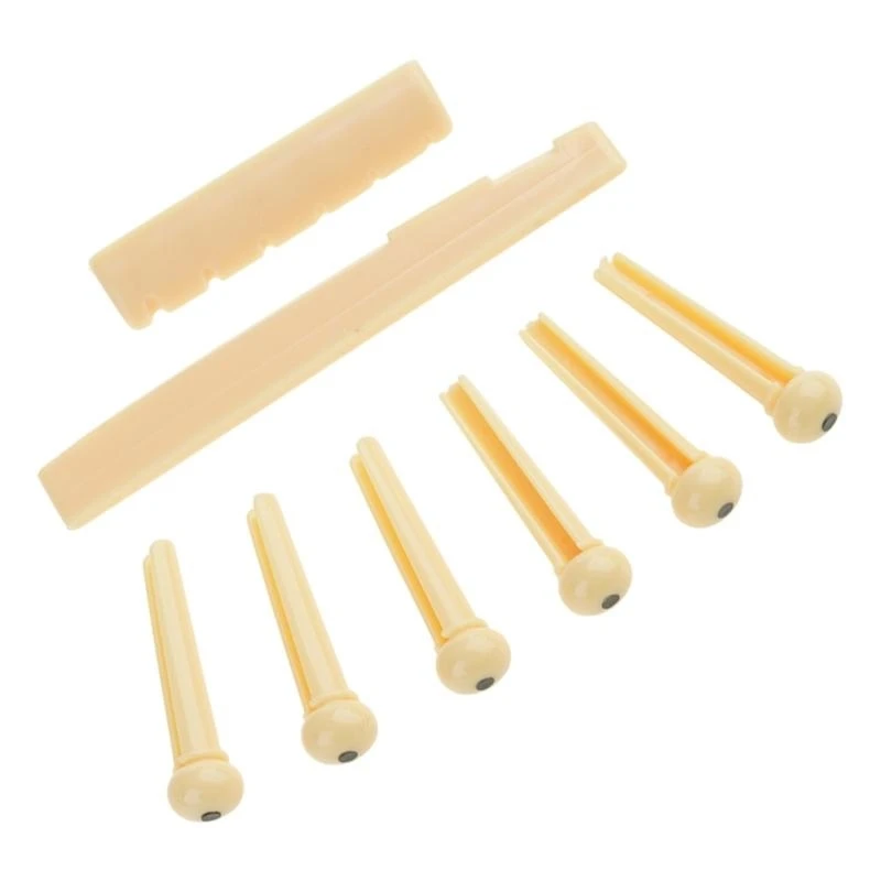 Acoustic Tailpiece Plastic Guitar Accessories Set for 6 String Replacement