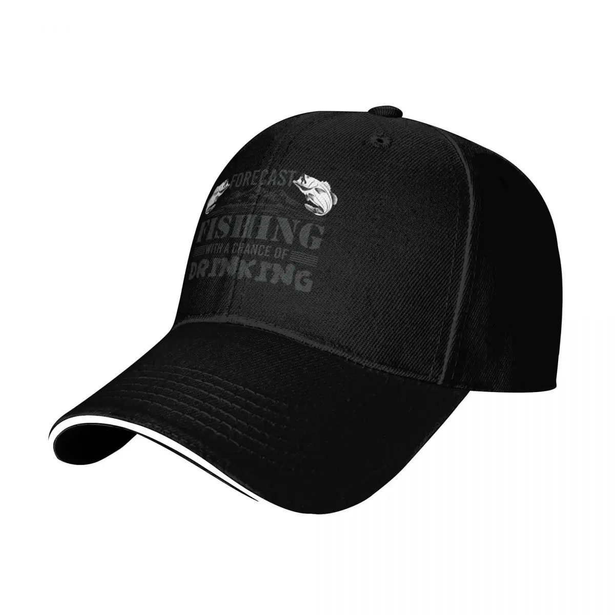 Weekend forecast fishing with a chance of drinking Baseball Cap Contrast Two Tone Brim Snapback Flat Bill Strapback Dad Hat