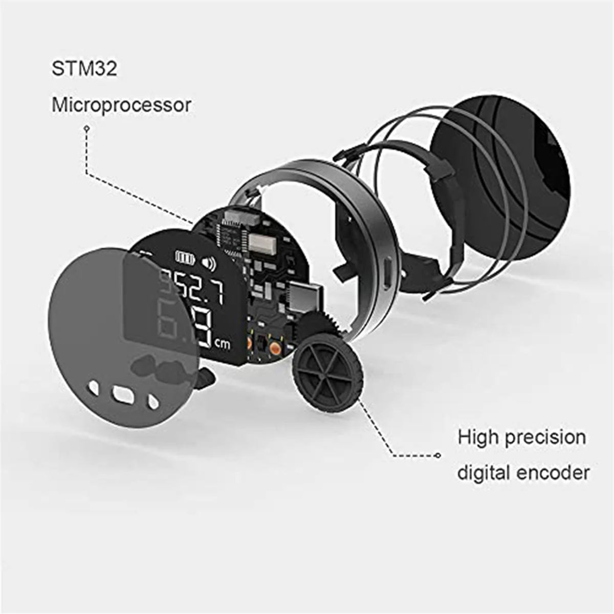 324Ft Electronic Digital Tape Measure with LCD Display Digital Ruler Rechargeable Long Distance Rolling for Flat Arcs