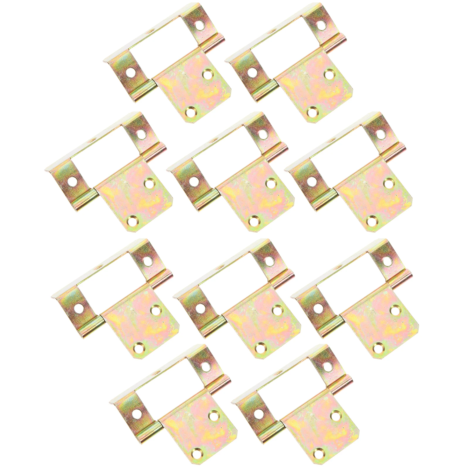 

10pcs Cabinet Hardware Flush Butt Hinge Heavy Duty Hinge For Shutter Door Furniture Cabinet Non Mortise Hinges Box