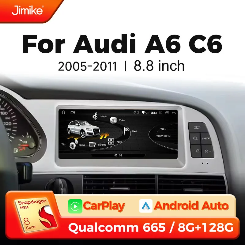 Wireless Android CarPlay For Audi A6 C6 4f 2005-2011 MMI 2G 3G GPS Car Multimedia Player Navigation Radio Stereo Touch Screen
