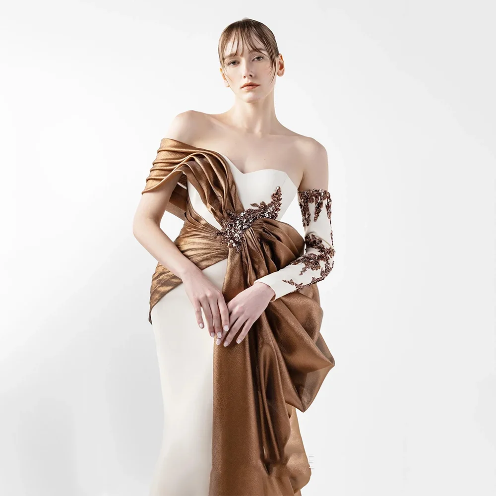 Customized Off The Shoulder Evening Dresses Elegant Formal Occasion Prom Gowns Flowers 2025 Floor Length Prom Dresses