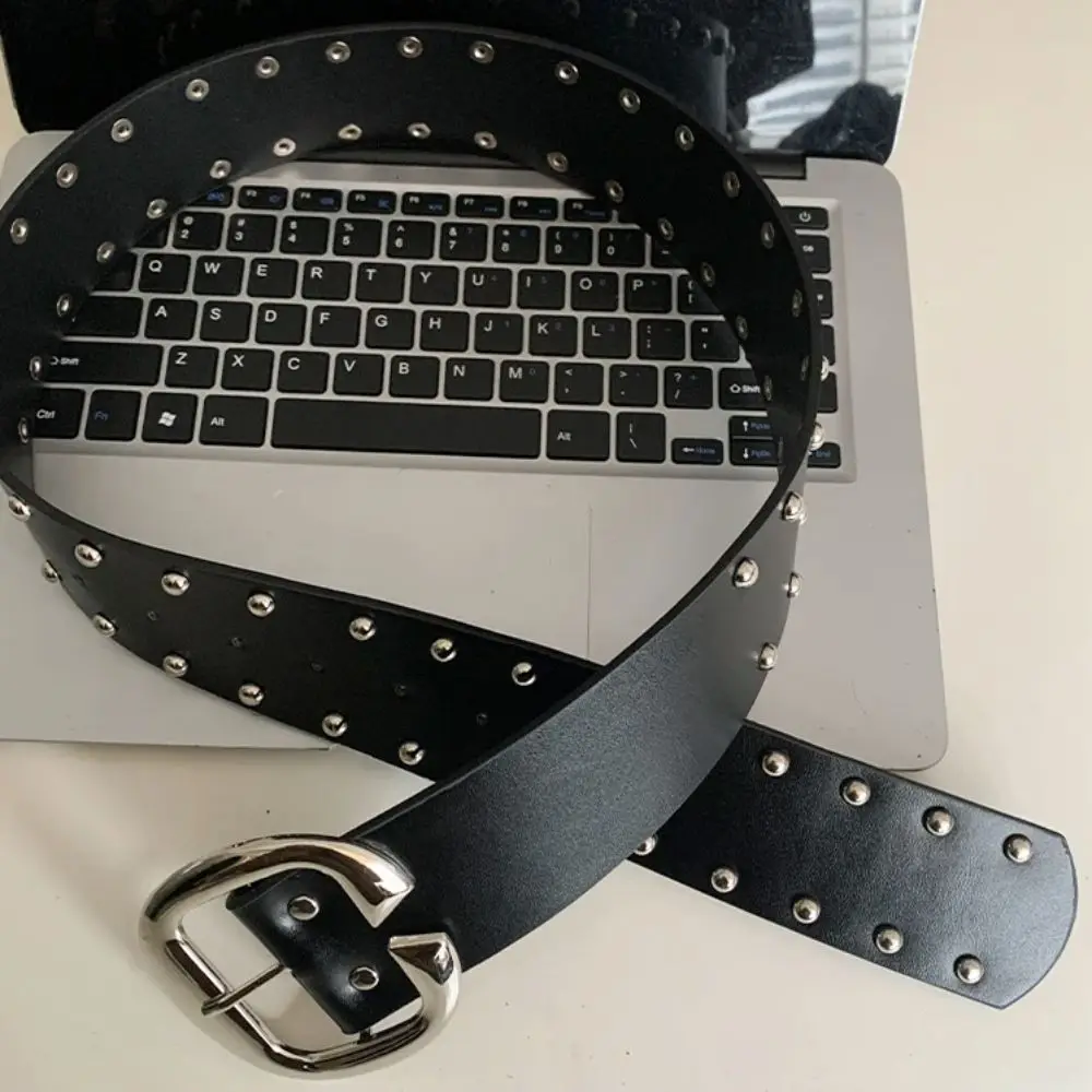 

Винтажный дизайнерский широкий женский ремень в стиле панк Y2k с заклепками, пояс в американском готическом стиле, джинсовый ремень, пряные девушки
