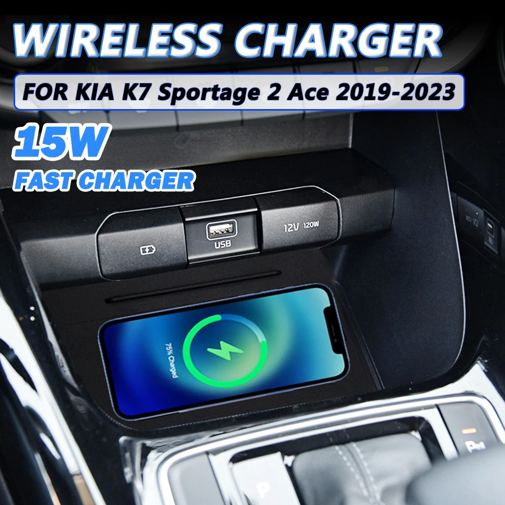 Macsafe Car Charger For Iphone 15W Fast Wireless Charging Mat for KIA K7 Sportage 2 Ace 2023 Car Induction Charger