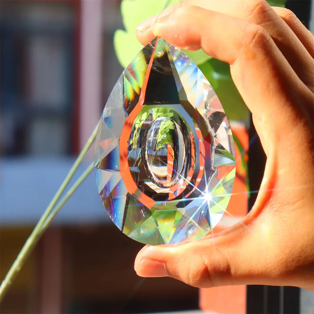 Faceted Glass Crystal Ball Prism Chandelier Crystal Parts Hanging Pendant Lighting Ball Suncatcher Wedding Home Decor