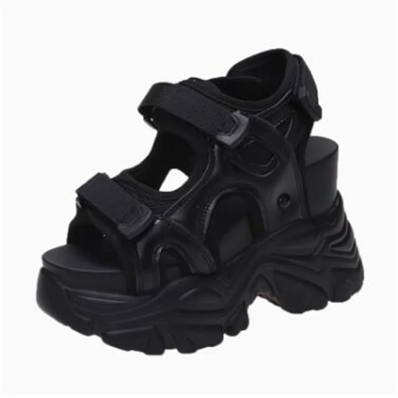 Luxus 10,5 CM Plattform Gladiator Sandalen Lace Up Weiße Sandalen Frauen High Heels Keile Casual Sport Schuhe Frau Sommer Sneaker
