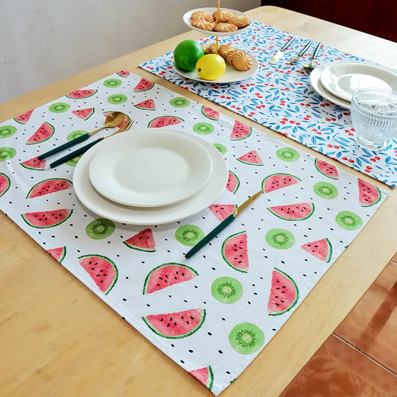 1Pc 45x65cm Color Printed Pure Cotton Table Napkins Kitchen Tea Towels Absorbent Dish Cleaning Cloth