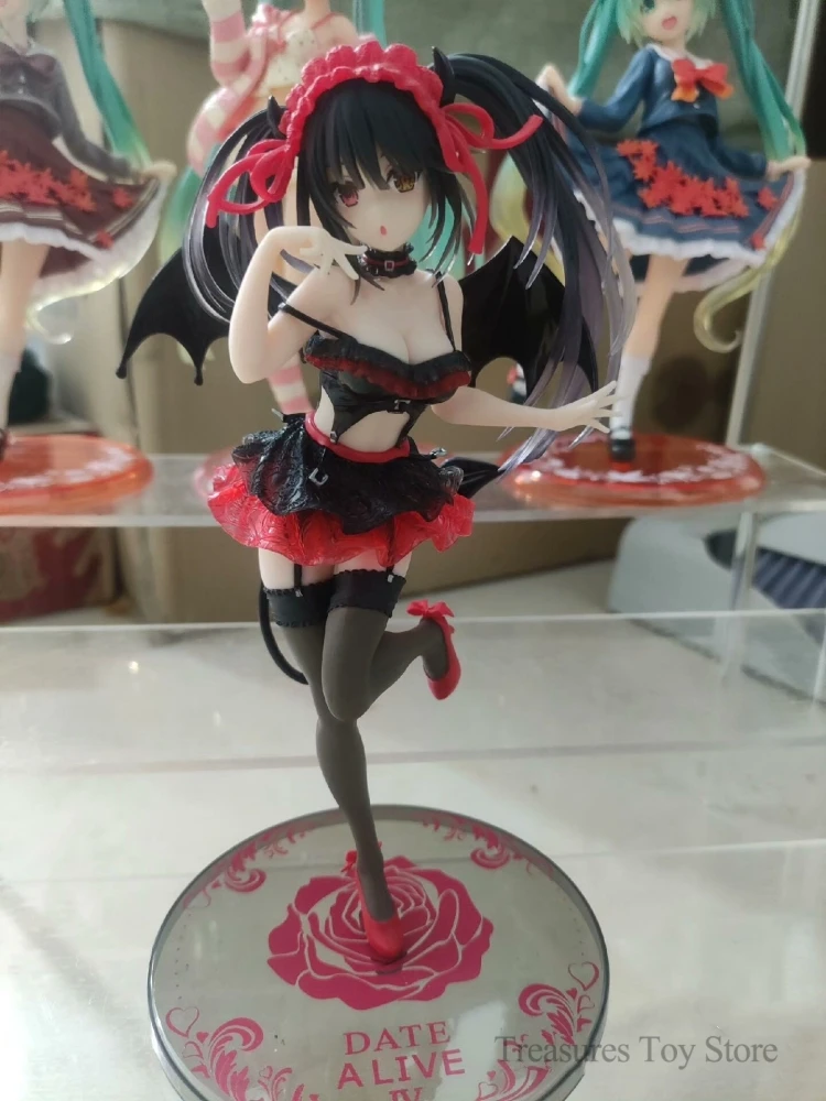 Original Figura Anime Bonecas Modelo, Genuine Data A Live, Tokisaki Kurumi, Menina Pesadelo Figuras de Ação PVC, Brinquedos Presente, 20cm
