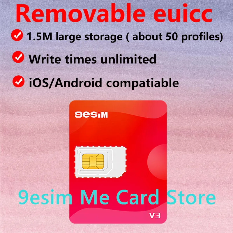 9esim V3 esim to sim adapter dla iphone 16 pro max15 14, zdejmowany euicc do nauki za granicą, moduł karty 5ber esim.me est