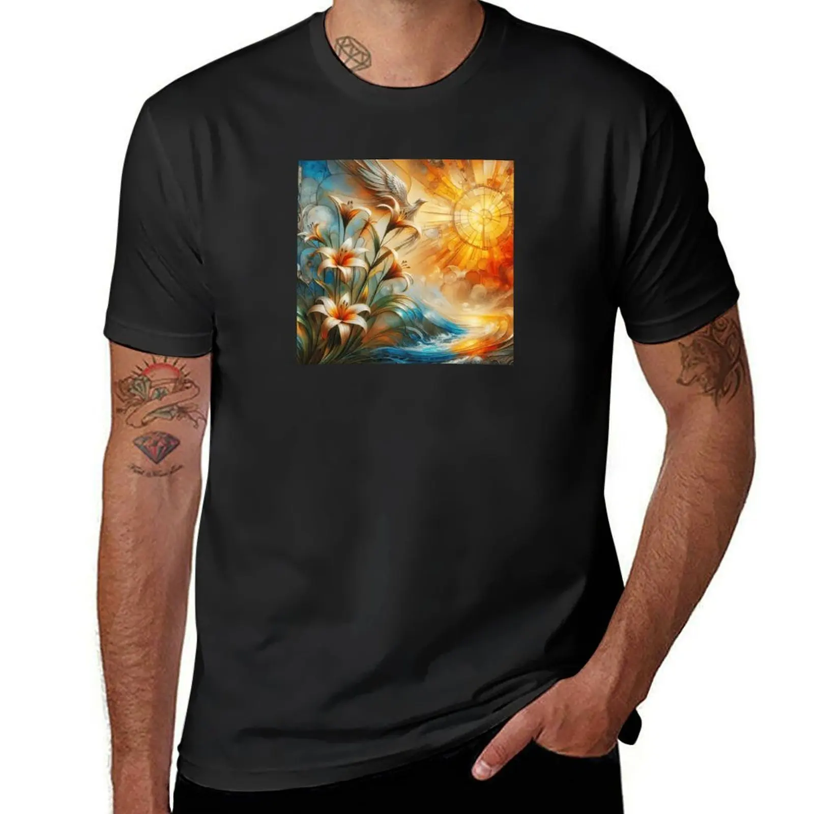 

Lilies T-Shirt tees funnys kawaii clothes plain t shirts men