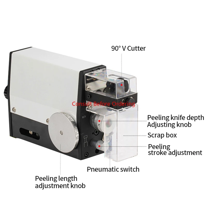Pneumatic And Electric High Accuracy Desktop Portable Inductive Type Wire Peeling Stripping Cutting Machine 3-4 Square Mm