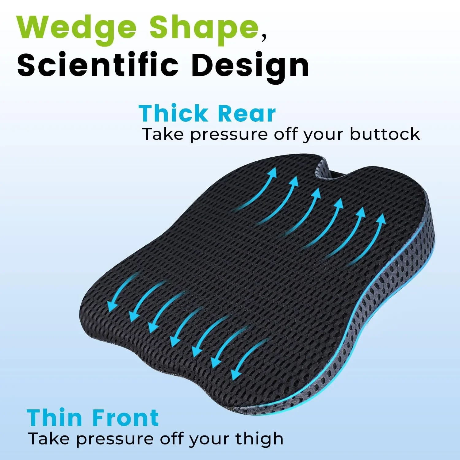 Comfort Car Wedge Seat Cushion For Car Driver Seat Office Chair Wheelchair Memory Foam Seat Cushion Orthopedic Support