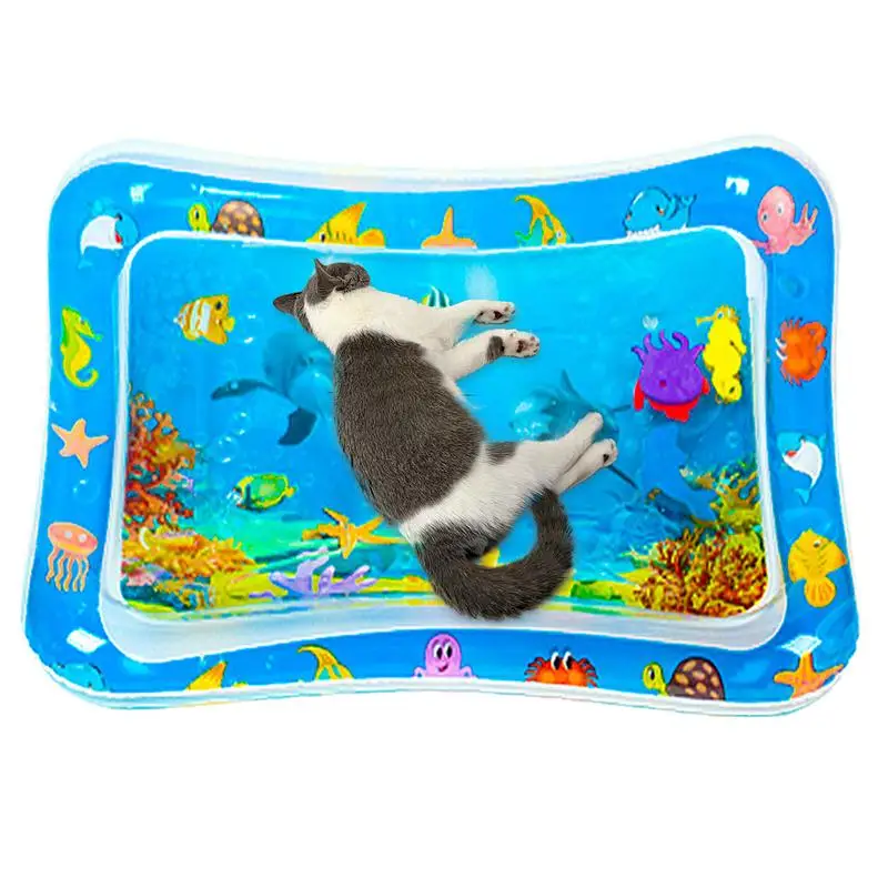 Kids Water Play Mat Thickened Water Sensory Pad Water Sensor Mat Water Sensory Playmat With Fish Sea Ocean Theme Sensory Toy