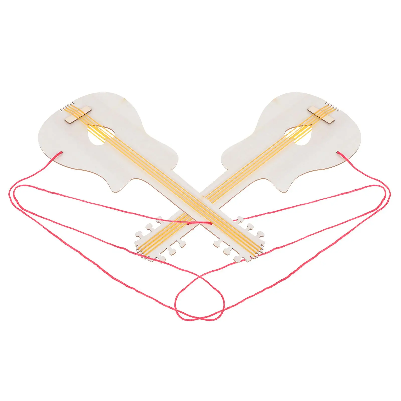 2Pcs Wooden Guitar Toy Unfinished Blank Kids Musical Instruments Diy Painting Craft Decorative Cutout Handmade