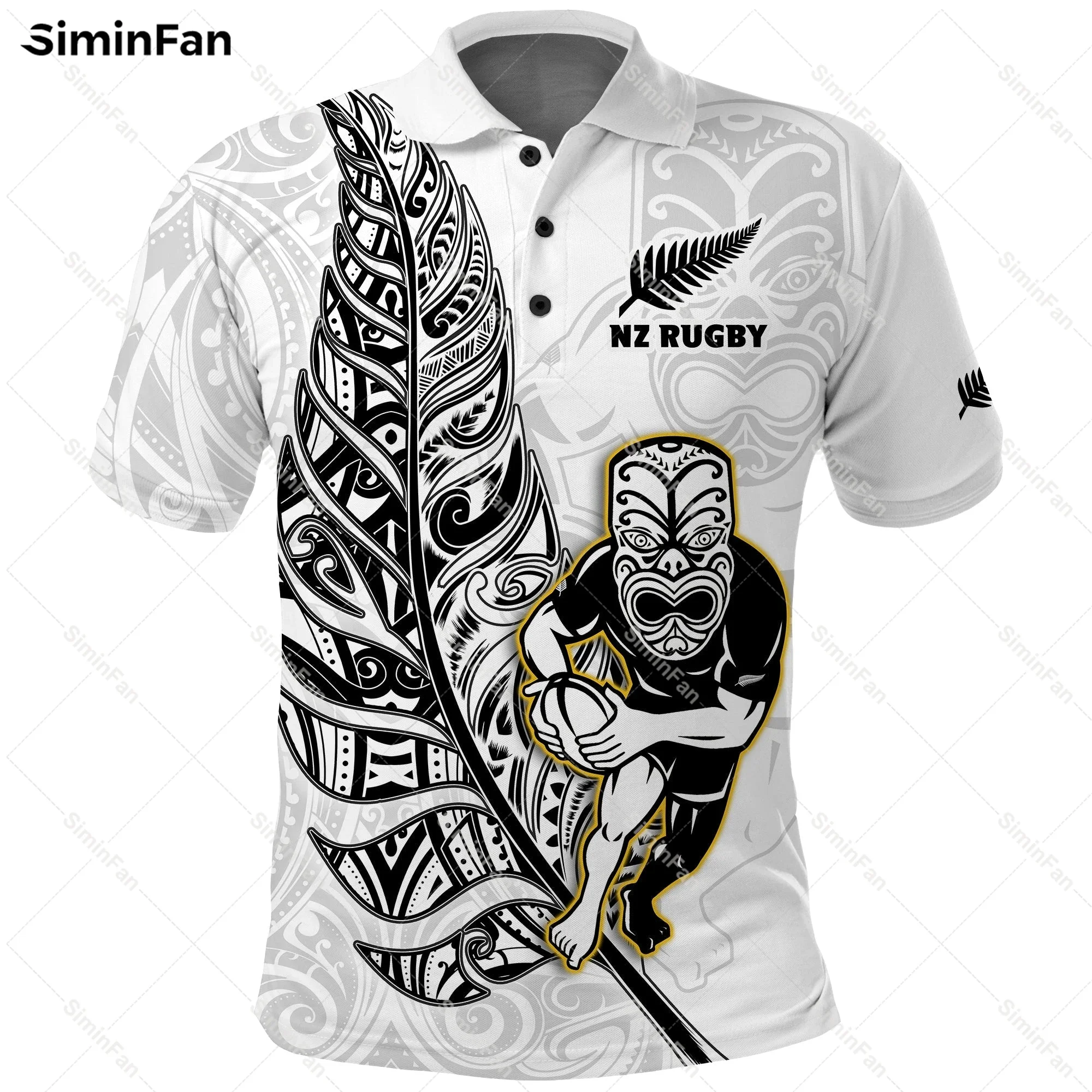 New Zealand Silver Fern Rugby Maori 3D Printed Mens Polo Shirts Male Lapel Tee Unisex Summer Tennis Tshirt Female Casual Tops