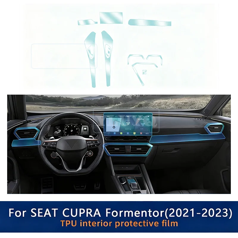 

For SEAT CUPRA Formentor 2021 2022 2023 Interior Anti-scratch Protector Film Car Door Center Console Dashboard Navigation Clear