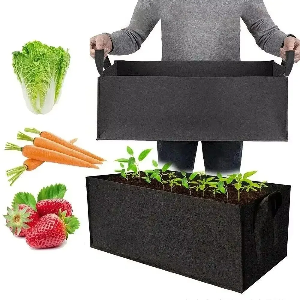 Square Felt Grow Bag Non Woven Fabric Planting Container Breathable Vegetable Flower Garden Pot for Home Greenhouse Gardening