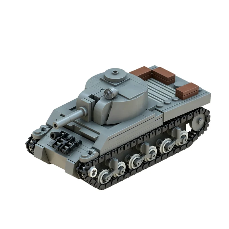 M4A1 Light Military Tank Model MOC Building Bricks War Equipment Style Modular Technology Gifts Holiday Assemble Toys Suit