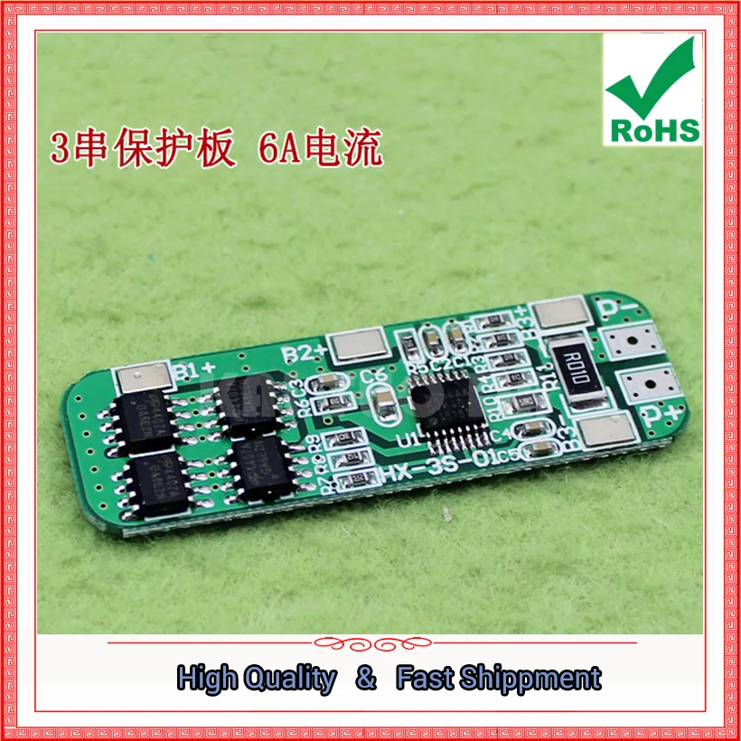 3 String 12V 18650 Lithium Battery Protection Board 10.8V 11.1V 12.6v anti-overcharge 6A Current Module (D5A5