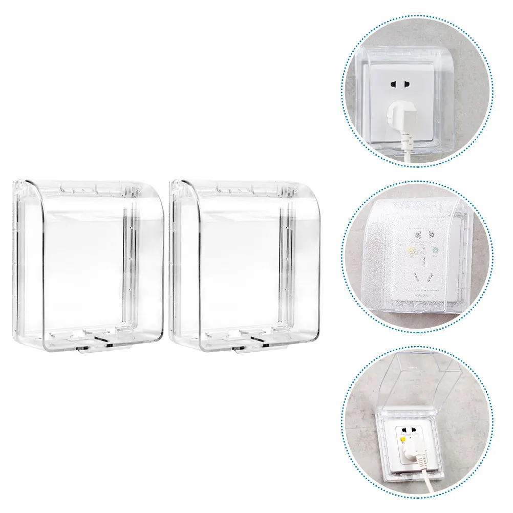 

2pcs Outlet Waterproof Protector Wall Receptacle Protector for Home Bathrooms Transparent Reusable Socket Electrical Wall Covers