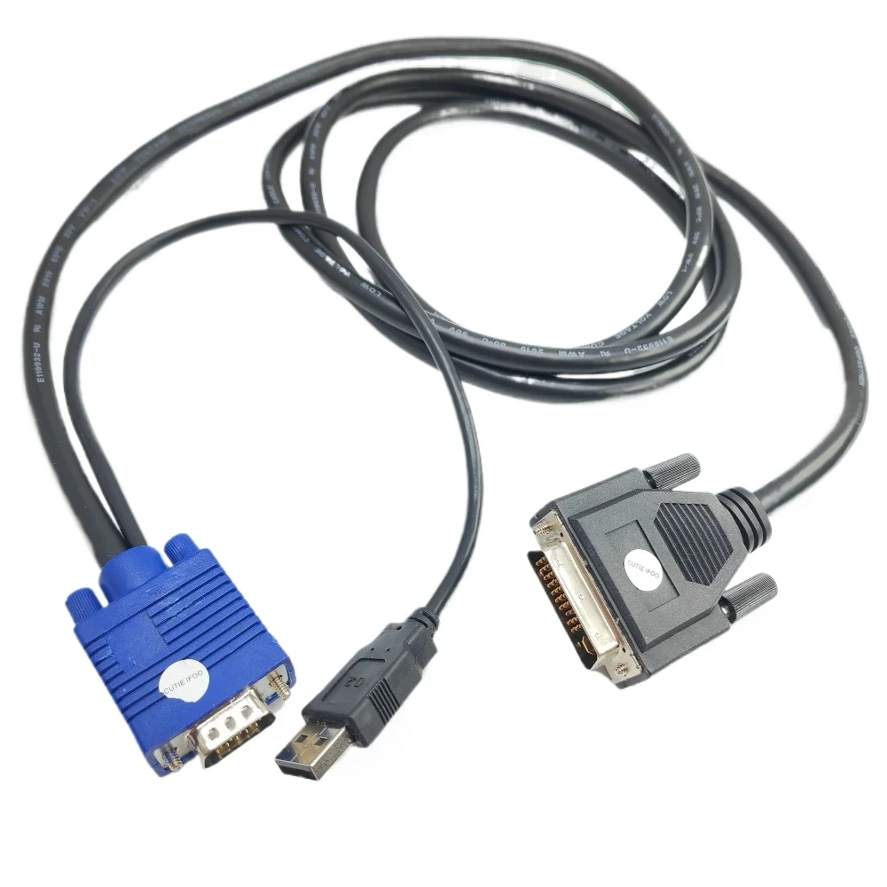 DVI M1-DA 30+5 Pin to 15Pin VGA + USB Computer Video Cable For LP70/120/330/335/340/350/500/530/650 C110 Projector1.8M