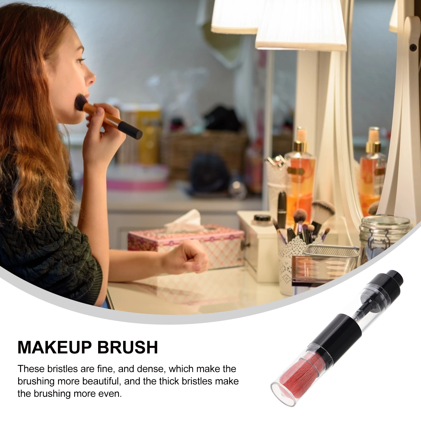 

Reusable Press Makeup Brush Refillable Loose Powder Bottle Portable Travel Blush Powder Applicator Face Blush Brush