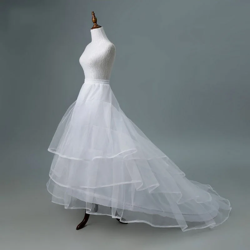 Falda de tutú de Bustle nupcial, cintura elástica, ajustable, espesado, doble espina de pescado de acero, tres capas, vestido de Organza antideslizante