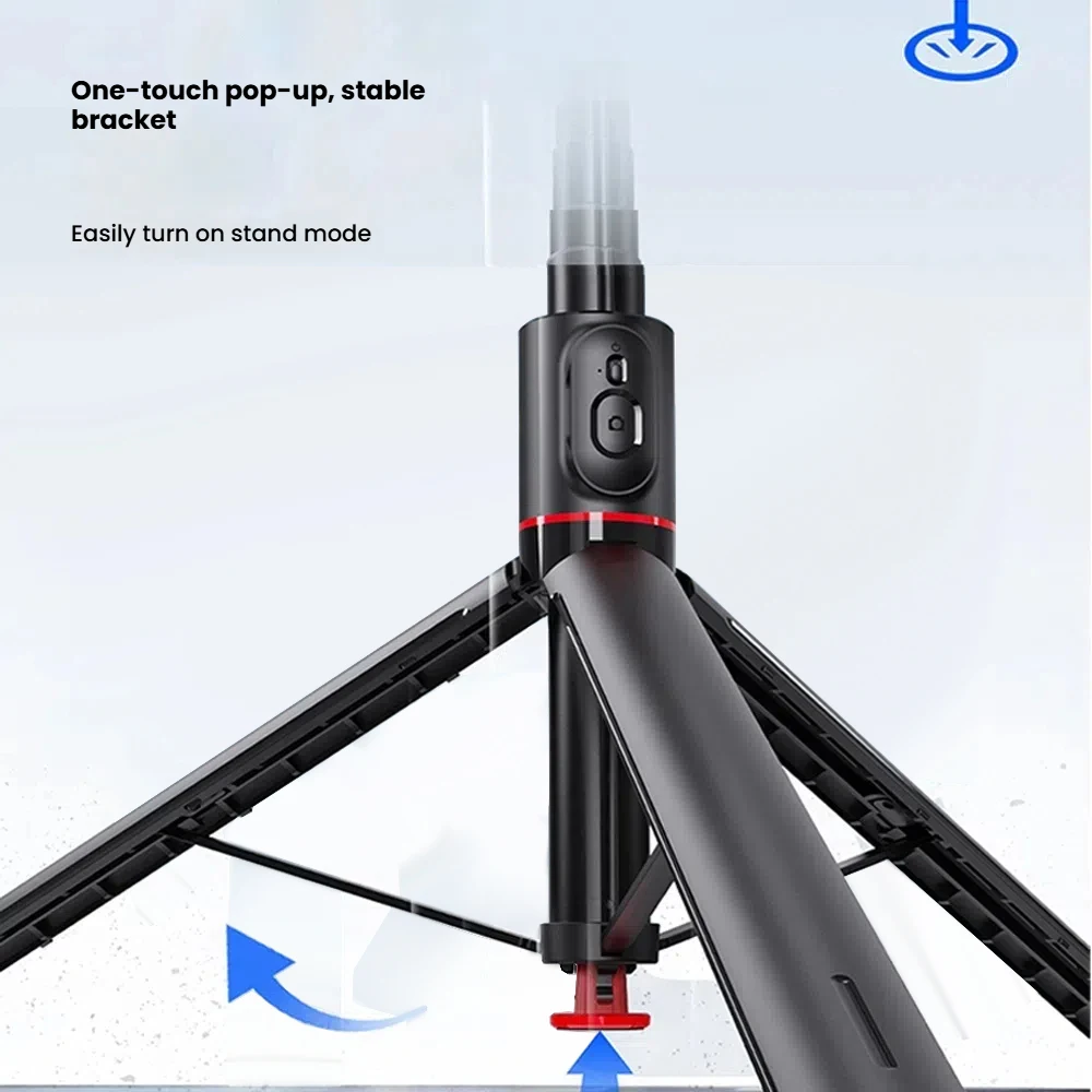 Live Streaming Bracket Phone Holder Photography Automatic Pop-up Magnetic Remote Control Tripod Selfie Stick Stand Accessories