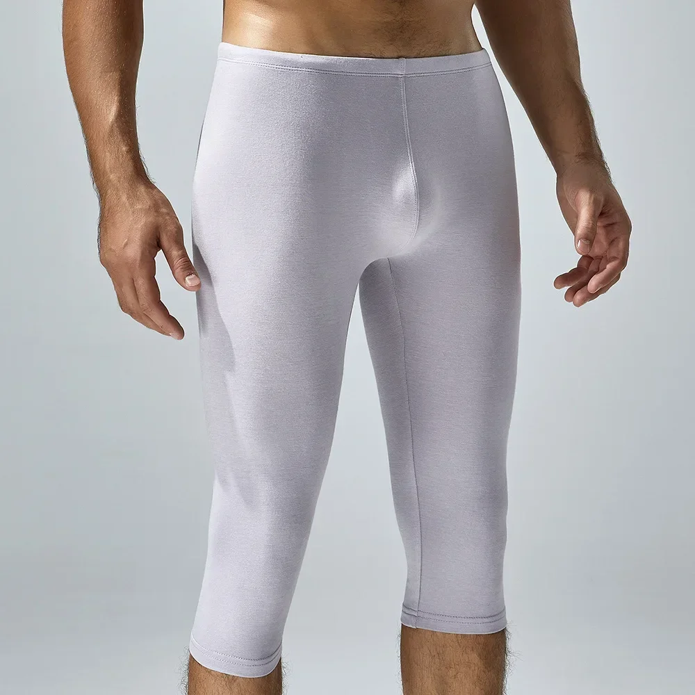 Men's Multi-Functional Tight Knee-length Leggings Fitness Training Stretch Running Gyms Pants Athletic Compression Sports Shorts
