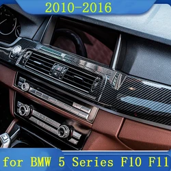 LHD Carbon Fiber Look Interior ABS Trim Center Control Panel Trim for BMW5 Series F10 F11 Accessories 2010-2016