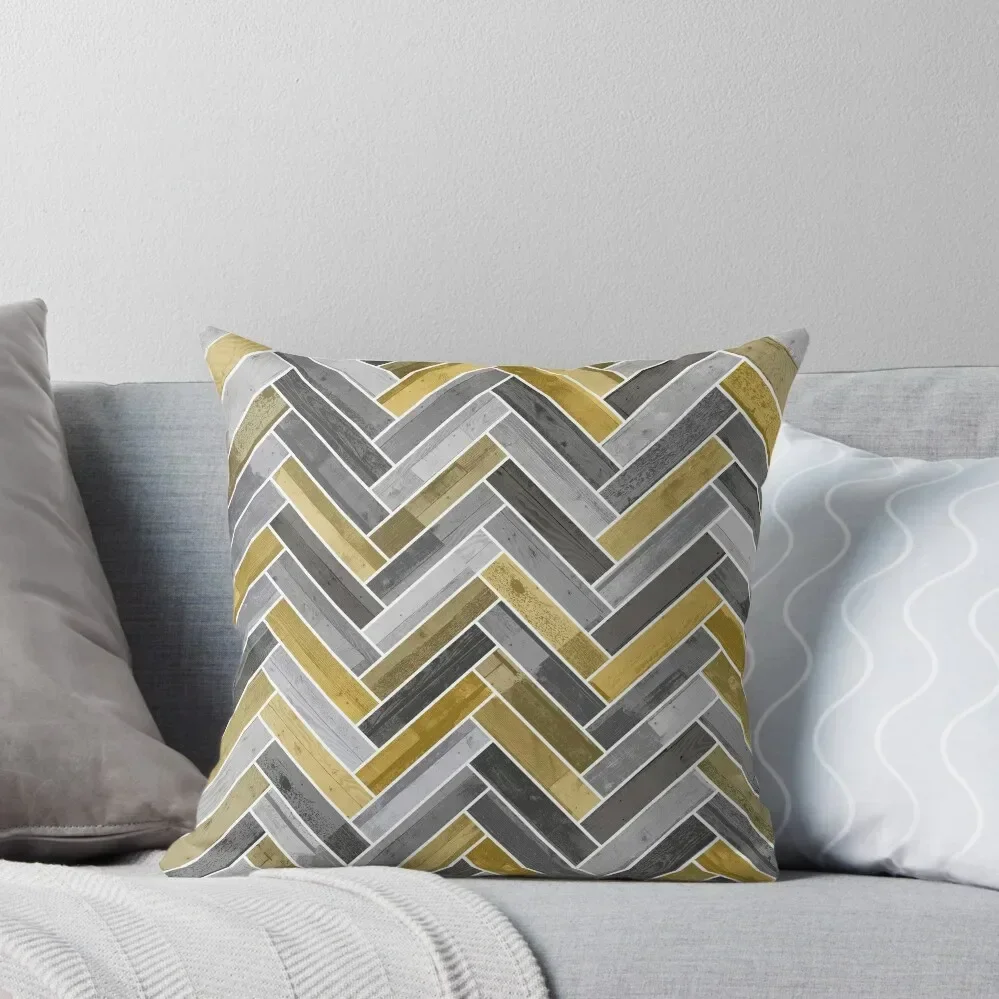 

Herringbone Pattern in Grey and Yellow Throw Pillow Sofas Covers pillows decor home home decor items pillow