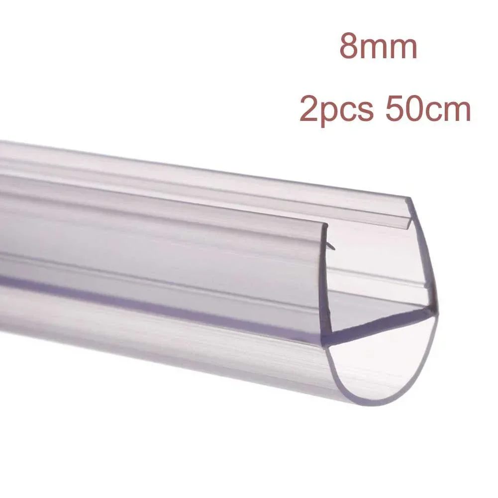 Weatherstrip Shower Seal Rubber Strip 2pcs 50cm Window Barn 6 8 10 12mm Glass Shower Shower Door Silicone Seals