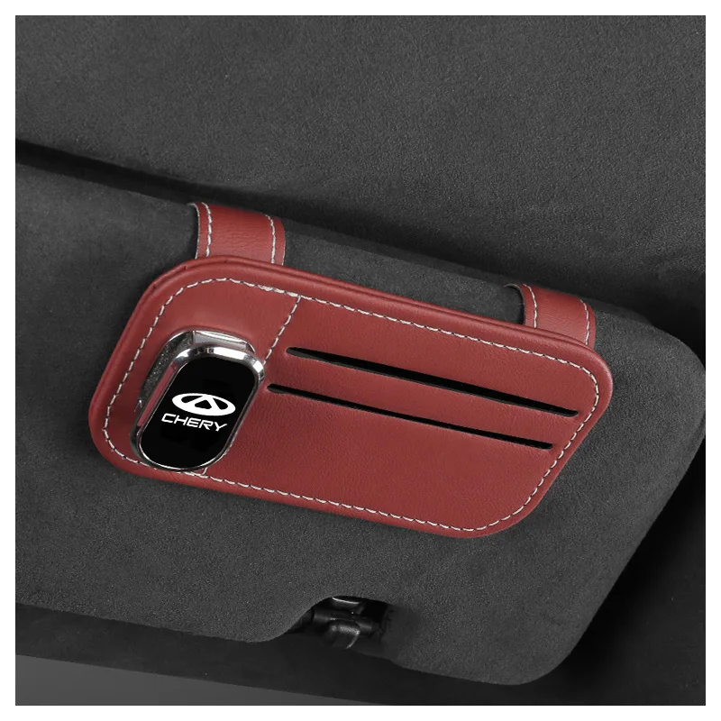 

Car Logo Sunglasses Holder For Chery Tiggo 2 3 4 7 8 Pro QQ Iq Fulwin Arrizo Car Interior Accessories Car Logo Card Ticket Clip