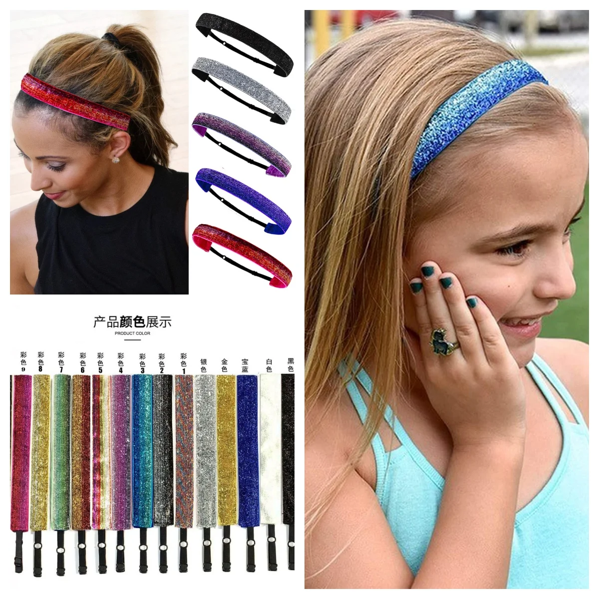 

1pcs Non-Slip Velvet Headband, Onion Velvet Elastic Headband for Yoga Sports, Flash Fashion Headdress for Women Hairband