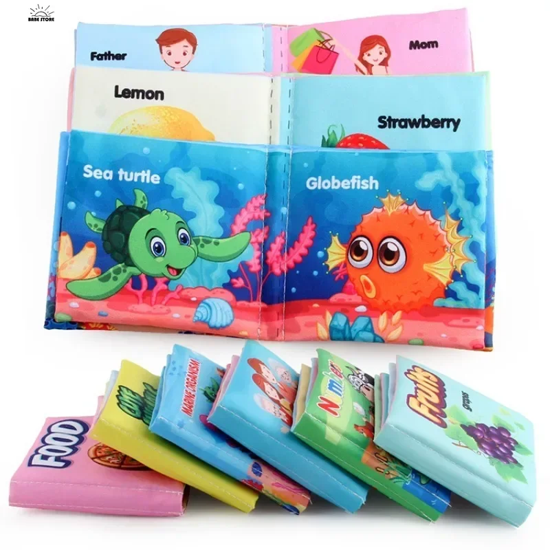 1PC Baby Cloth Book Kids Infant Early Learning Educational Animal Tails Fabric Books Develop Cognize Reading Puzzle Book Toys