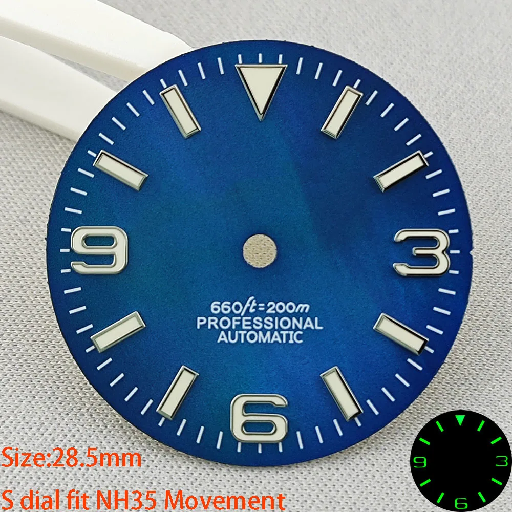 Quadrante dell'orologio da 28,5 mm Quadrante NH35 Quadrante S adatto per lo strumento di riparazione degli accessori dell'orologio con movimento NH35 NH36