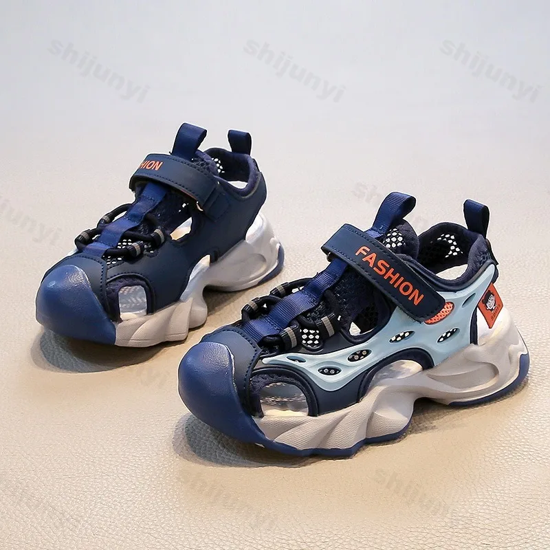 صنادل كاجوال شبكية مجوفة قابلة للتنفس للأولاد أحذية رياضية رائعة لصيف 2025 أحذية رياضية للشاطئ ناعمة غير قابلة للانزلاق #5