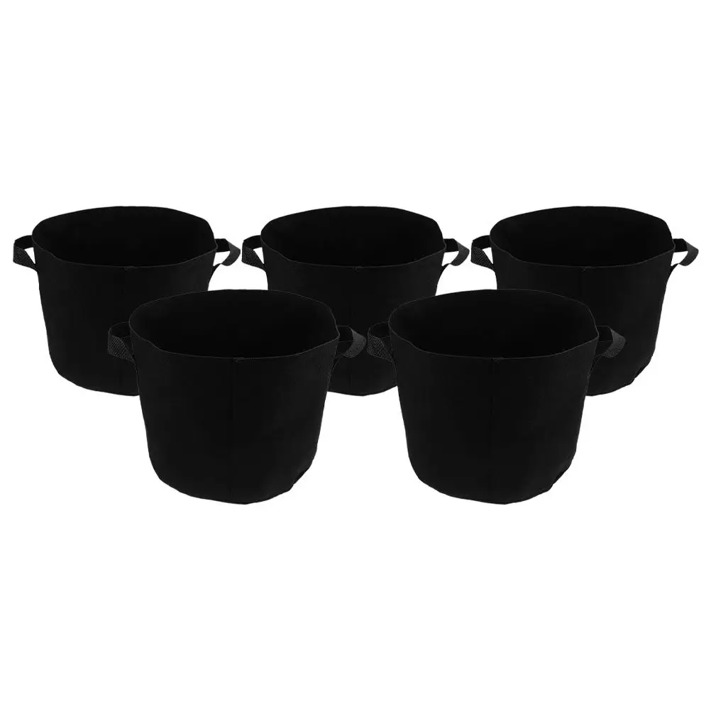 5pcs 10 Gallon Felt Planting Bags Nonwoven Grow Containers For Vegetable Potato Tomato Garden Outdoor Use Breathable Fabric Pots