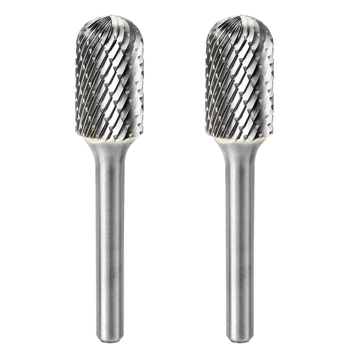 ABGL 2Pcs Tungsten Steel Grinder Carbide Rotary File Cylindrical Ball End Milling Cutter Grinding Engraving Double Groove